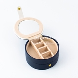 Hộp tròn khoá nút thời trang - xanh nước biển đậm