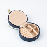 Hộp tròn khoá nút thời trang - xanh nước biển đậm