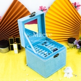 Hộp nhung 3 tầng - xanh da trời
