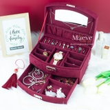 Hộp nhung hình cánh quạt - đỏ rượu