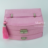 Hộp nhung hình cánh quạt - hồng cánh sen