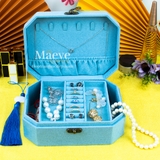 Hộp bát giác 2 tầng hình chim sẻ - xanh da trời