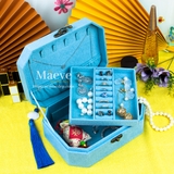 Hộp bát giác 2 tầng hình chim sẻ - xanh da trời