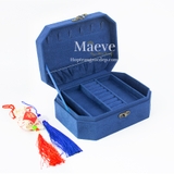 Hộp bát giác 2 tầng hình cây mận đỏ - xanh nước biển