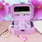 Hộp bát giác 2 tầng - hồng