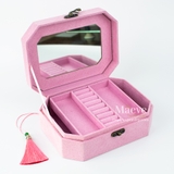 Hộp bát giác 2 tầng - hồng