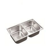 CHẬU RỬA CHÉN 2 HỘC ÉP INOX 201 LANKA