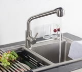Vòi Rửa Chén Nóng Lạnh Dây Rút Inox 304 Mờ LANKA VRCNL04