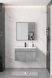 Bộ tủ chậu lavabo gương soi màu xám LANKA