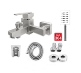 Bộ vòi sen tắm mẫu vuông inox 304 mờ LANKA mã CS08