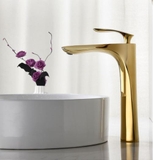 Vòi Lavabo Nóng Lạnh Mạ Vàng PLATIUM Tay Khuyết LANKA LBNL18