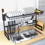 Kệ để chén bát sơn tỉnh điện màu đen loại dày cở 85cm