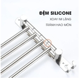 Kệ treo khăn Inox 304 cao cấp MK50 - Thanh treo khăn nhà tắm đa năng xoay 180 độ