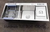CHẬU RỬA CHÉN 2 HỘC CÓ 1 CÁNH HỘC RÁC INOX 304 LANKA