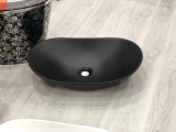 LAVABO SỨ ĐẶT BÀN MẪU THUYỀN MÀU ĐEN LB22
