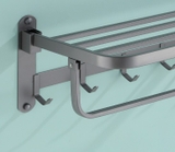 Kệ treo khăn nhà tắm inox 304 sơn tỉnh điện màu xám loại dày B07