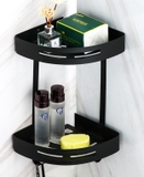 Kệ góc đôi inox 304 sơn tỉnh điện màu đen để vật dụng nhà tắm