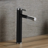 Vòi Lavabo Nóng Lạnh Sơn Tĩnh Điện Đen Cao 30cm LANKA LBNL23