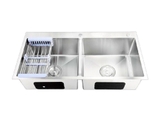 BỒN RỬA CHÉN 2 HỘC INOX 304 KHÔNG SƠN DÀY 4MM LANKA