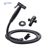 COMBO VÒI XỊT TOILET + VAN T INOX SƠN TỈNH ĐIỆN MÀU ĐEN