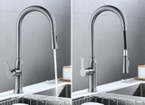 Vòi rửa chén lạnh dây rút Inox 304 sơn tỉnh điện màu xám LANKA