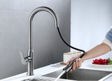 Vòi rửa chén nóng lạnh mẫu dây rút màu ghi xám LANKA VRCNL24