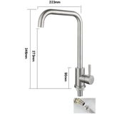 Vòi rửa chén vuông lạnh Inox 301 LANKA VRCL05