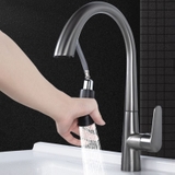Vòi Rửa Chén Rút Nóng Lạnh Đồng Thau Sơn Tĩnh Điện Xám LANKA NL25