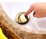 Bộ xả chậu lavabo bằng đồng thau mạ vàng sáng bóng cực đẹp và bền LANKA