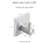Móc đơn dán tường inox 304 cao cấp