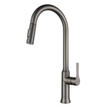 Vòi rửa chén lạnh dây rút Inox 304 sơn tỉnh điện màu xám LANKA