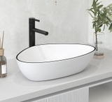 Chậu Lavabo Đặt Bàn Mẫu Tam Giác Viền Đen Lanka LB39