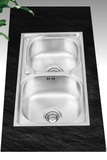 CHẬU RỬA CHÉN 2 HỘC ÉP INOX 201 LANKA