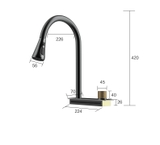 Combo Chậu Rửa Chén 1 Hộc + Vòi Rửa Chén Thác Nước Inox Phủ Nano Đen 7545