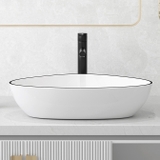 Chậu Lavabo Đặt Bàn Mẫu Tam Giác Viền Đen Lanka LB39