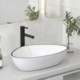 Chậu Lavabo Đặt Bàn Mẫu Tam Giác Viền Đen Lanka LB39