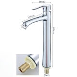 Vòi Lavabo Tròn cao 30cm Đồng Thau Lanka LBL10