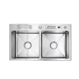 CHẬU RỬA CHÉN 2 HỘC VẮT DAO INOX 304 LANKA