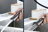 Vòi rửa chén lạnh dây rút Inox 304 sơn tỉnh điện màu xám LANKA