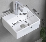 Chậu lavabo treo tường cở nhỏ hình chữ nhật LANKA