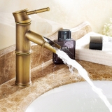 Vòi Lavabo Nóng Lạnh Ống Trúc Đồng Thau Vàng LANKA LBNL12