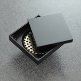 Phểu thoát nước sàn toilet mặt vuông màu đen TS09