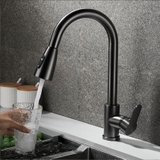 Vòi rửa chén nóng lạnh dây rút inox 304 phủ nano màu đen LANKA