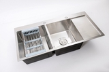 CHẬU RỬA CHÉN 2 HỘC 1 CÁNH CHỜ INOX 304 LANKA