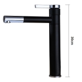Vòi Lavabo Nóng Lạnh Sơn Tĩnh Điện Đen Cao 30cm LANKA LBNL23
