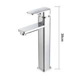 Vòi Lavabo Vuông Nóng Lạnh Đồng Thau Mạ Crome Cao 3 Tấc LANKA LBNL20