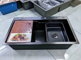 Chậu Rửa Chén 1 Hộc Inox Phủ Nano Đen LANKA CRNND-7846