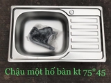 Chậu Rửa Chén Ép 1 Hộc Có Cánh Inox 201 LANKA