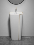 Lavabo trụ đứng liền khối mã P140 [Trắng Viền Vàng]