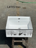 Chậu Lavabo Treo Tường Mẫu Vuông Hoa Văn Hươu Nai LANKA